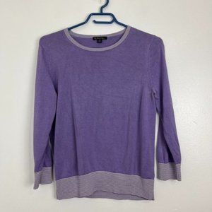 Brooks Brothers Purple & White Silk Cotton Sweater